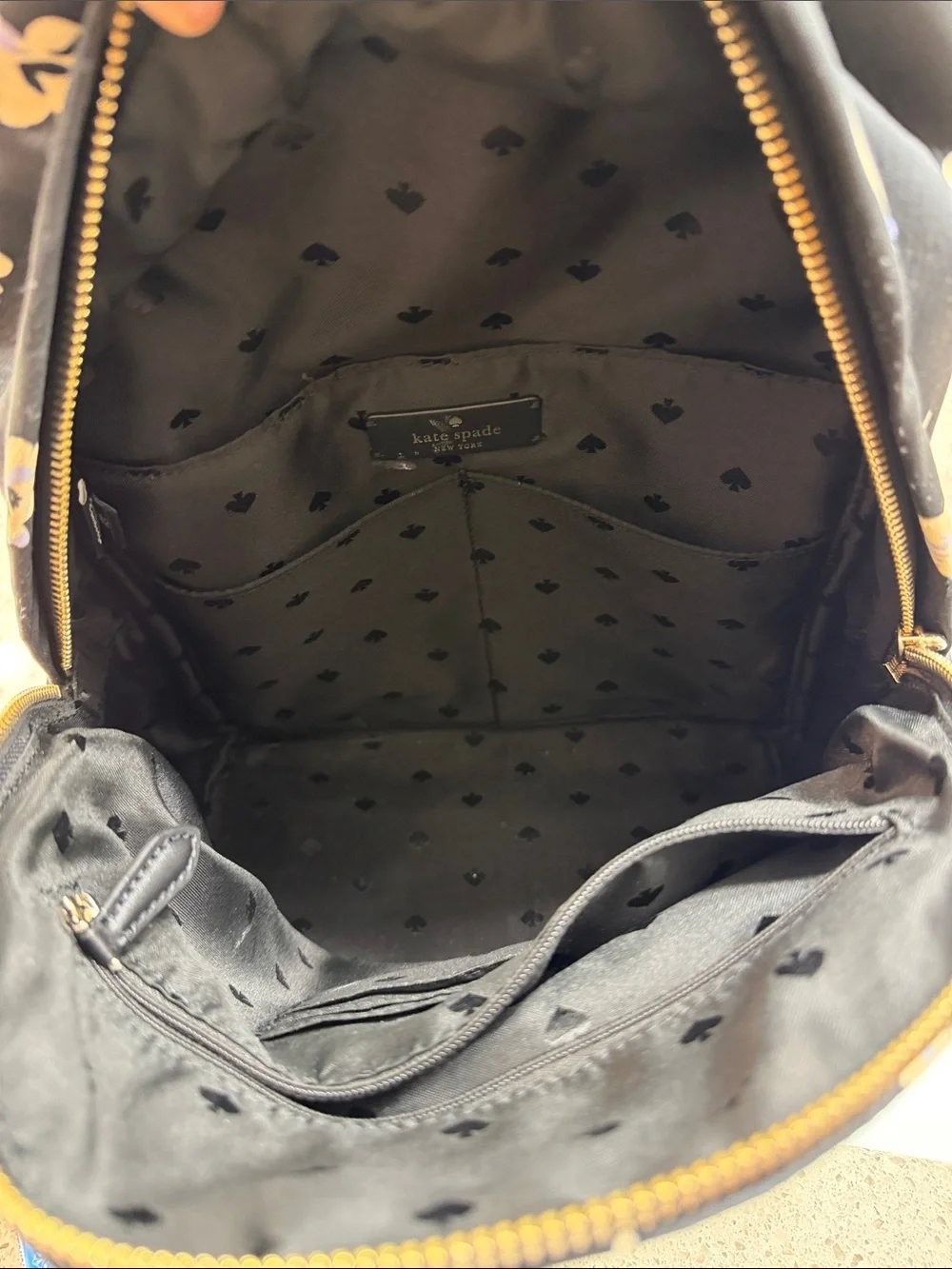 kate spade Black Floral Pansy Mini Backpack